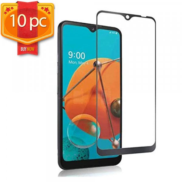 Wholesale LG K51 / Q51 Tempered Glass Screen Protector 10pc Pack (Clear Black Edge)